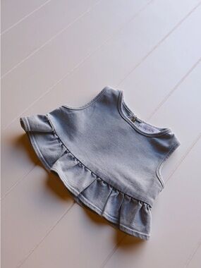 Girls’ Denim Ruffle Tank Top